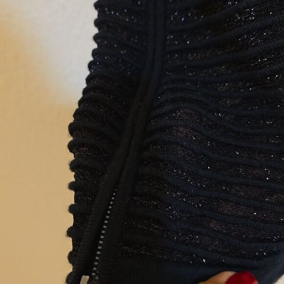 ONE GREY DAY RIBBED SHEER/SHIMMERING BLOUSE XS - Picture 3 of 10